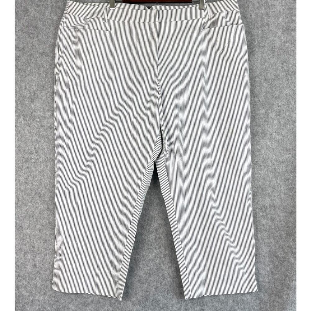 Refinity City Chic Blake Pants Womens XL 22 Striped Cropped Straight Stretch NWT